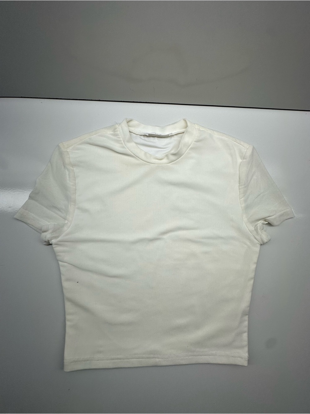 Women's Short Sleeve Crewneck Tee in Cream
